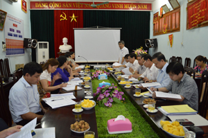 Đồng chí Hoàng Thanh Mịch, TVTU, Chủ tịch UBMTTQ tỉnh, Trưởng Ban VH-XH&DT (HĐND tỉnh) phát biểu tại buổi giám sát.

