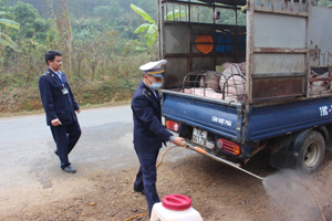 Thông qua hoạt động chốt kiểm dịch xã Yên Mông, việc vận chuyển gia súc từ ngoài vào thành phố Hòa Bình được kiểm soát chặt.