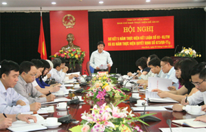 Đồng chí Trần Đăng Ninh, Phó Bí thư Thường trực Tỉnh ủy, Trưởng Ban Chỉ đạo thực hiện Đề án 61 tỉnh phát biểu kết luận hội nghị.

 

