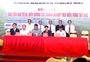 Đồng chí Nguyễn Văn Chương, Phó Chủ tịch UBND tỉnh ký kết biên bản ghi nhớ đầu tư tại hội nghị.