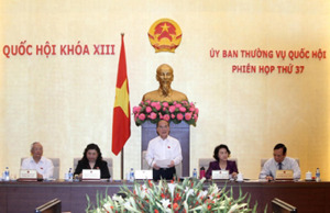 Chủ tịch QH Nguyễn Sinh Hùng phát biểu ý kiến khai mạc Phiên họp. Ảnh: NHAN SÁNG (TTXVN) 
