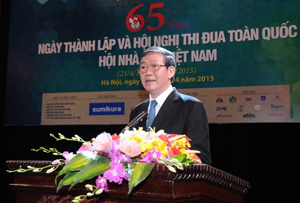 Đồng chí Đinh Thế Huynh, Ủy viên Bộ Chính trị, Bí thư Trung ương Đảng, Trưởng ban Tuyên giáo Trung ương phát biểu tại Lễ kỷ niệm. (Ảnh: Thế Dương)
