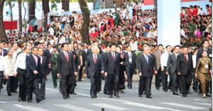 Đoàn Lãnh đạo Đảng và Nhà nước dự Lễ mít-tinh, diễu binh, diễu hành kỷ niệm 40 năm Ngày giải phóng miền nam, thống nhất đất nước (1975-2015).
