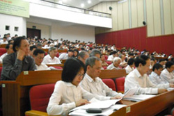 Các đại biểu dự Hội nghị tại điểm cầu Hà Nội