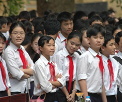 Học sinh trung học cơ sở ở Hà Nội. Ảnh: Hoàng Hà.