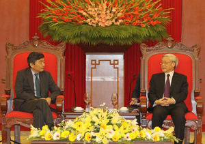 Tổng Bí thư, Chủ tịch QH Nguyễn Phú Trọng tiếp Ngài Nao-i-u-ki Si-nô-ha-ra, Phó Tổng Giám đốc Quỹ Tiền tệ quốc tế (IMF).