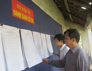 UBBC xã Hợp Hoà đã hoàn thành xong việc niêm yết danh sách cử tri và tiểu sử các ứng cử viên tại tất cả các điểm bỏ phiếu