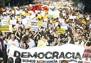 Biểu tình tại Tây Ban Nha phản đối các chính sách khắc khổ của chính phủ.
