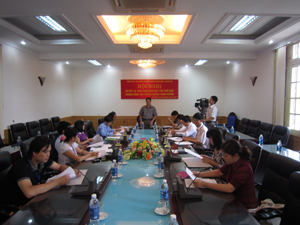Đ/C nguyễn Văn Trường, Phó Trưởng ban Thường trực BCĐ về PCTN tỉnh chủ trì hội nghị.