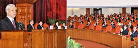 Tổng Bí thư Nguyễn Phú Trọng phát biểu ý kiến khai mạc Hội nghị.