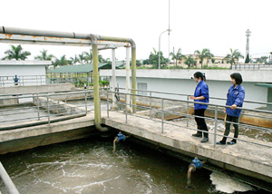 KCN Lương Sơn đầu tư trạm xử lý nước thải công suất 3.000 m3/ngày đêm, bảo đảm phát triển công nghiệp bền vững. Ảnh: P.V