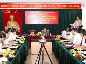 Ủy viên Bộ Chính trị, Bí thư Trung ương Đảng, Trưởng Ban Tuyên giáo Trung ương Đinh Thế Huynh, dự và phát biểu tại buổi gặp mặt.