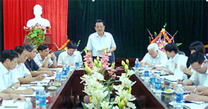 Đồng chí Đinh Duy Sơn, Phó Chủ tịch HĐND tỉnh phát biểu kết luận buổi làm việc.