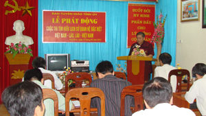 Đồng chí Hoàng Việt Cường, Bí thư Tỉnh uỷ phát biểu chỉ đạo, định hướng tại lễ phát động.