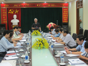 Đồng chí Nguyễn Minh Quang, Chủ nhiệm UBKT Tỉnh ủy, Trưởng Ban KT-NS phát biểu kết luận buổi giám sát.

