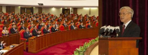 Tổng Bí thư Nguyễn Phú Trọng phát biểu bế mạc Hội nghị. Ảnh: AN THÀNH ÐẠT