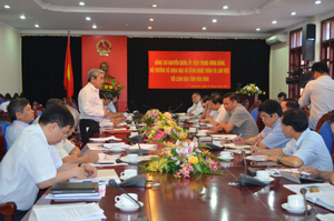 Bộ trưởng Bộ KH&CN Nguyễn Quân phát biểu tại buổi làm việc với lãnh đạo tỉnh.