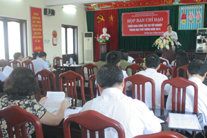 Đồng chí Bùi Văn Cửu, Phó Chủ tịch TT UBND tỉnh, Trưởng BCĐ phát biểu tại hội nghị.