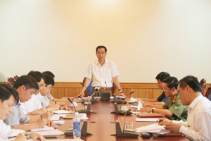 Đồng chí Nguyễn Văn Quang, Phó Bí thư  Tỉnh ủy, Chủ tịch UBND tỉnh phát biểu kết luận hội nghị.