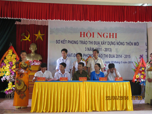 5 khối thi đua của xã Đồng Tâm (Lạc Thuỷ) ký giao ước thi đua xây dựng NTM giai đoạn 2014-2015.

