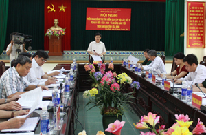 Đồng chí Bùi Văn Cửu, Phó chủ tịch TT UBND tỉnh, Trưởng BCĐ 1237 tỉnh phát biểu kết luận hội nghị.