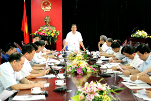 Đồng chí Nguyễn Văn Quang, Chủ tịch UBND tỉnh kết luận hội nghị.