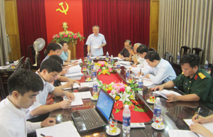 Đồng chí Đinh Quốc Liêm, UVTV, Trưởng Ban Nội chính Tỉnh ủy phát biểu kết luận hội nghị.