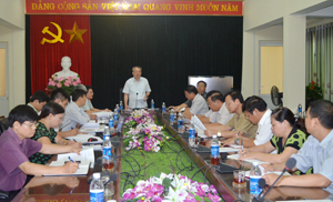 Đồng chí Đinh Quốc Liêm, UV BTV Tỉnh uỷ, Trưởng Ban Nội chính Tỉnh ủy phát biểu kết luận buổi làm việc.

