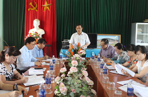 Đồng chí Bùi Văn cửu, Phó Chủ tịch TT UBND tỉnh, Trưởng Ban chỉ đạo thực hiện BHYT toàn dân tỉnh kết luận buổi làm việc.