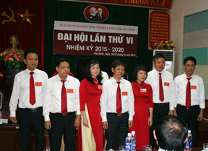 BCH Đảng bộ Agribank Hòa Bình khóa VI, nhiệm kỳ 2015-2020 ra mắt Đại hội.