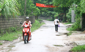 Giao thông nông thôn tại xã Lạc Long (Lạc Thủy) được đầu tư nâng cấp, góp phần phát triển KT-XH xã.