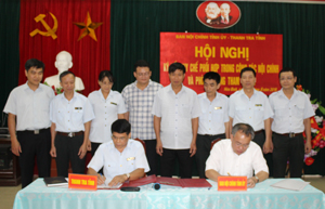 Lãnh đạo Ban Nội chính Tỉnh ủy và Thanh tra tỉnh ký kết Quy chế phối hợp.