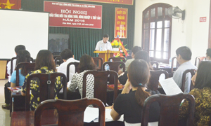 Đồng chí Bùi Văn Mức, Cục trưởng Cục Thống kê tỉnh, Phó Trưởng BCĐ tỉnh phát biểu khai mạc hội nghị.


