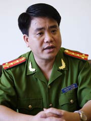 Đại tá Nguyễn Đức Chung - Trưởng phòng CSĐT tội phạm về TTXH Công an Hà Nội.