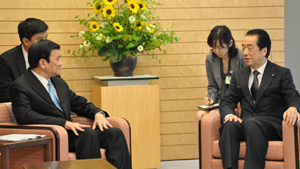 Đồng chí Trương Tấn Sang hội đàm với Thủ tướng Nhật Bản Naoto Kan.