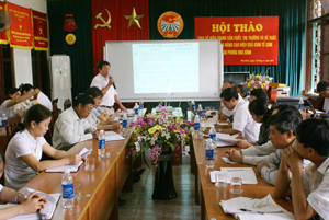 Toàn cảnh hội thảo nghiên cứu thực trạng sản xuất, thị trường cam Cao Phong.
