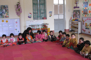 Trường MN Hoa Hồng xã Thống Nhất (TPHB) được đầu tư cơ sở vật chất đồng bộ đáp ứng nhu cầu nuôi, dạy trẻ.