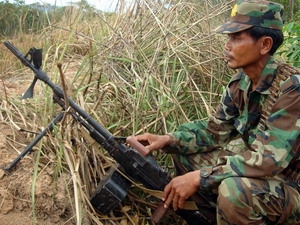 Binh sỹ Campuchia tại khu vực biên giới thuộc tỉnh Oddar Meanchey.