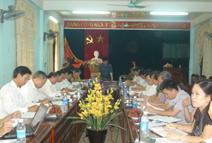 Đồng chí Nguyễn Văn Dũng- Phó Chủ tịch UBND tỉnh phát biểu kết luận buổi giám sát tại Cục Thuế.