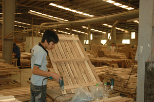 Công ty CP Sơn Thủy sản xuất chế biến đồ gỗ xuất khẩu hoạt động ổn định tại cụm công nghiệp Dân Hòa- Kỳ Sơn.
