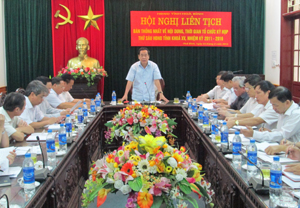 Đồng chí Nguyễn Văn Quang, Phó Bí thư Thường trực Tỉnh uỷ, Chủ tịch HĐND tỉnh phát biểu kết luận hội nghị.