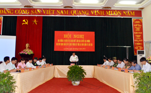 Hội nghị Ban thường vụ Huyện ủy Lạc Sơn ra Nghị quyết lãnh đạo chuyển địa phương vào tình trạng khẩn cấp về Quốc phòng trong diễn tập KVPT huyện.