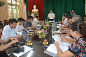 Đồng chí Bùi Văn Cửu, Phó Chủ tịch TT UBND tỉnh phát biểu kết luận buổi làm việc.