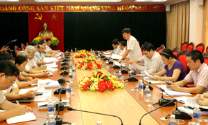 Đồng chí Nguyễn Cảnh Việt, Phó Trưởng BCĐ Tây Bắc phát biểu tại buổi làm việc.
