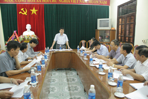 Đồng chí Nguyễn Văn Chương, Phó Chủ tịch UBND tỉnh phát biểu tại cuộc họp.

