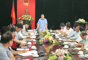 Đồng chí Nguyễn Văn Quang, Chủ tịch UBND tỉnh kết luận buổi làm việc.