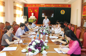 Đồng chí Đinh Quốc Liêm, Trưởng Ban Nội chính Tỉnh ủy kết luận buổi làm việc.