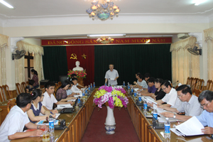 Đồng chí Đinh Quốc Liêm, Trưởng Ban Nội chính Tỉnh ủy kết luận buổi làm việc.