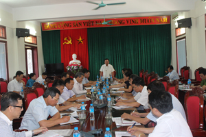 Đồng chí Bùi Văn Tỉnh, Bí thư Tỉnh ủy, Chủ tịch HĐND tỉnh kết luận buổi làm việc.
