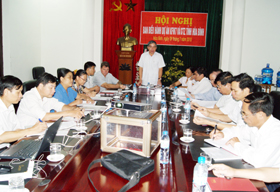 Đồng chí Bùi Ngọc Đảm, Phó Chủ tịch UBND tỉnh, Trưởng ban điều hành dự án phát biểu chỉ đạo hội nghị.